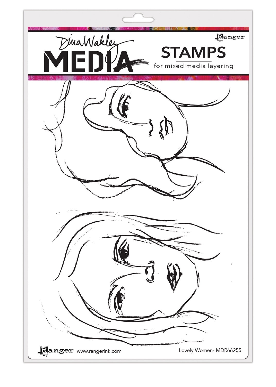 Ranger Dina Wakley Media Cling Stamps 6"X9" - Lovely Women