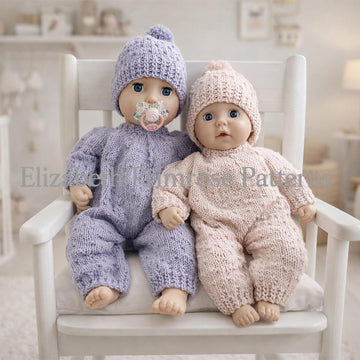 Dewdrop Bodysuit & Hat Knitting Pattern for Dolls 33–53cm | DK | P125 | Elizabeth Primrose Patterns