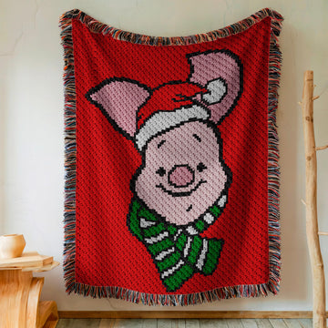 Christmas Piglet Blanket C2C Crochet Pattern