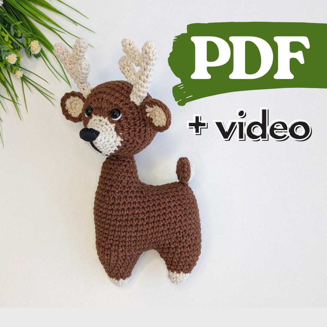 Deer crochet pattern, Christmas reindeer amigurumi pattern