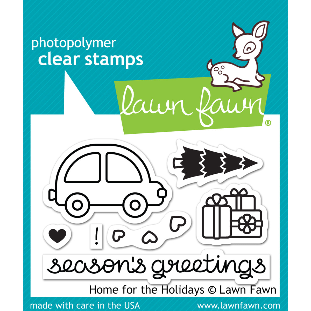 Lawn Fawn Clear Stamps 3"X2" - Home For The Holidays