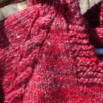 Top Down Hoodie with Cable Trim