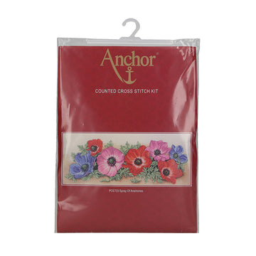 Anchor Spray Of Anemones Cross Stitch Kit