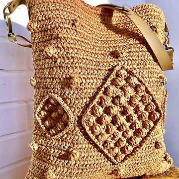 Crochet Raffia Hobo Bag Pattern: Bubble Stitch Tote