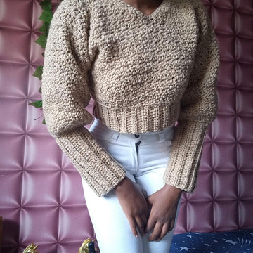 Cropped crochet sweater pattern