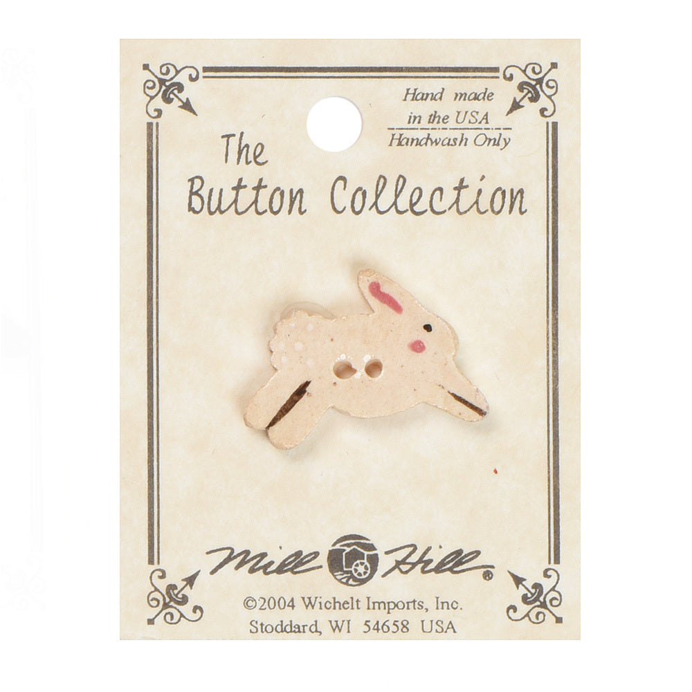 Mill Hill Button 86320 - Tan Leaping Bunny