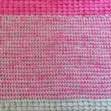 Pink and Grey Striped Shawl