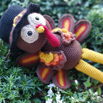 Thanksgiving Turkey with Pilgrim Hat Crochet Amigurumi