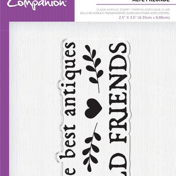 Crafter's Companion Clear Acrylic Quirky Stamp 2.5"X3.5" - Old Friends