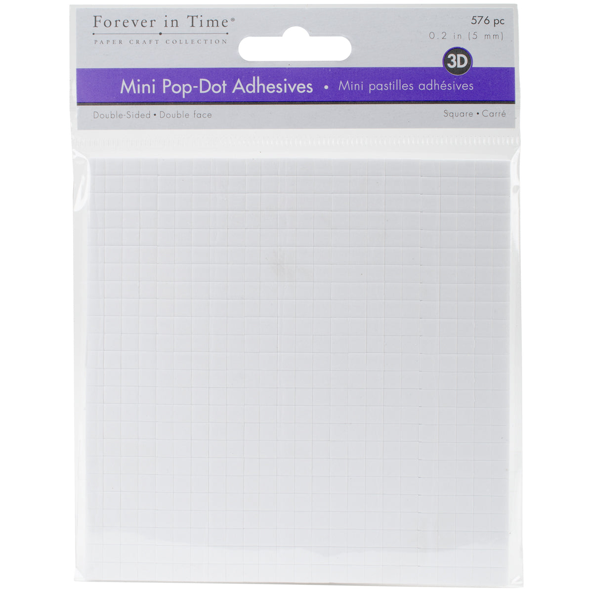 Multicraft Imports MultiCraft 3D Pop Dots Dual-Adhesive Micro Foam Adhesives - White Square, .2" 576/Pkg