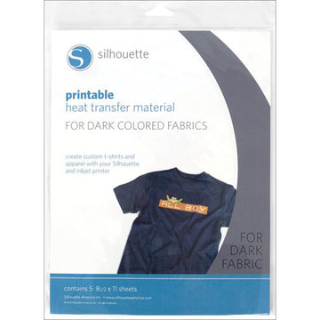 Silhouette America Silhouette Printable Heat Transfer Material 8.5"X11" 5/Pkg - For Dark Fabrics