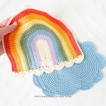 Rainbow and Cloud Dishcloths