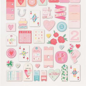 American Crafts Lucky Us Ephemera Cardstock Die-Cuts 40/Pkg - W/Iridescent Foil Accents