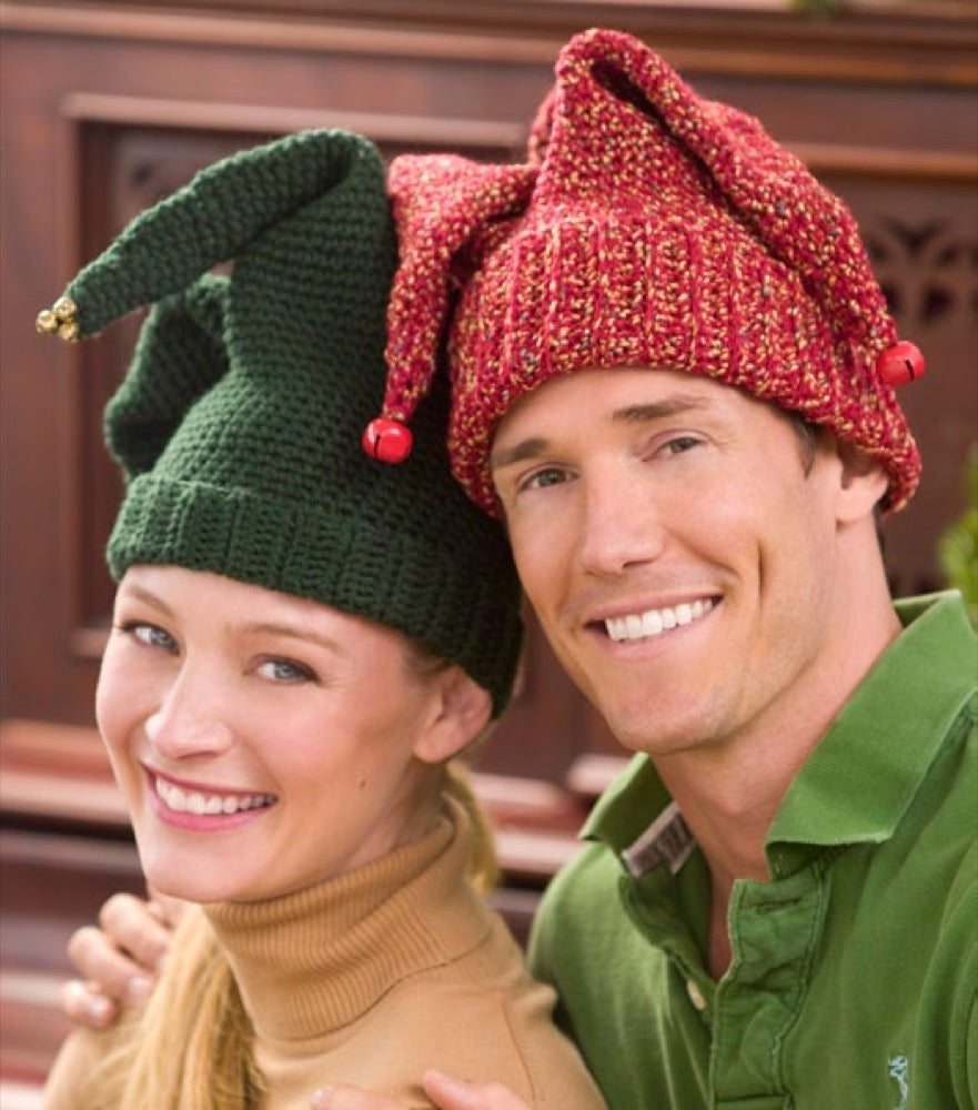 Crochet Jingle Bell Hat in Red Heart Fiesta - LW2108