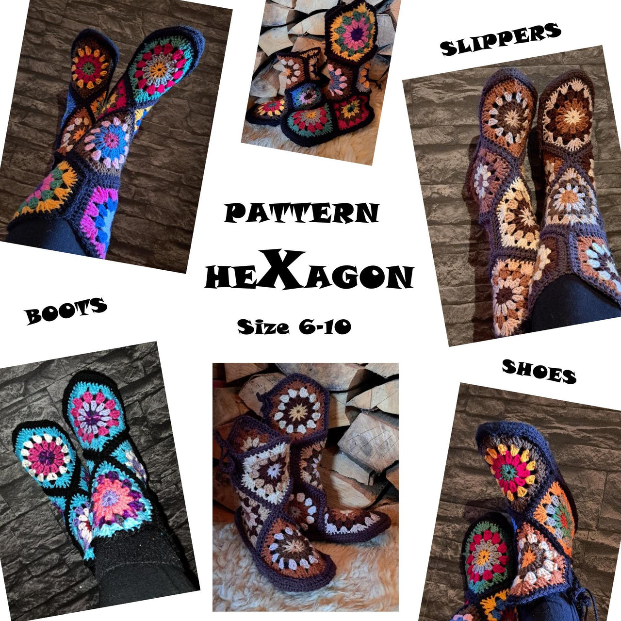 SLiPPERS * BOOTS * - HeXagon * Use leftovers, scraps
