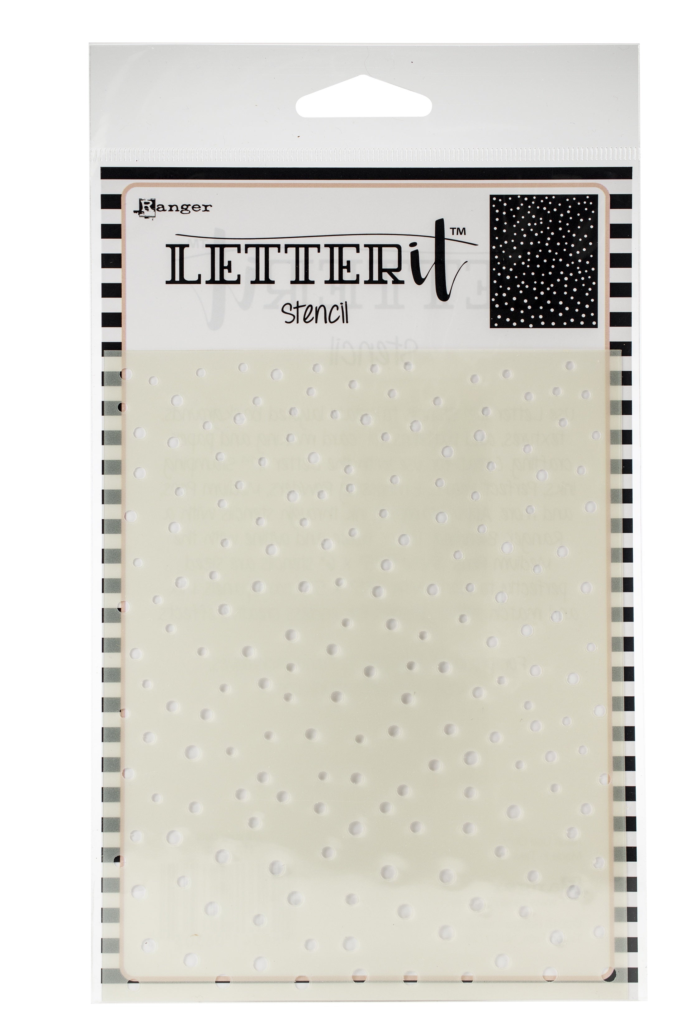 Ranger Letter It Background Stencil 4.75"X6" - Dancing Dots