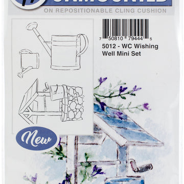 Art Impressions Watercolor Cling Rubber Stamps - Wishing Well Mini Set
