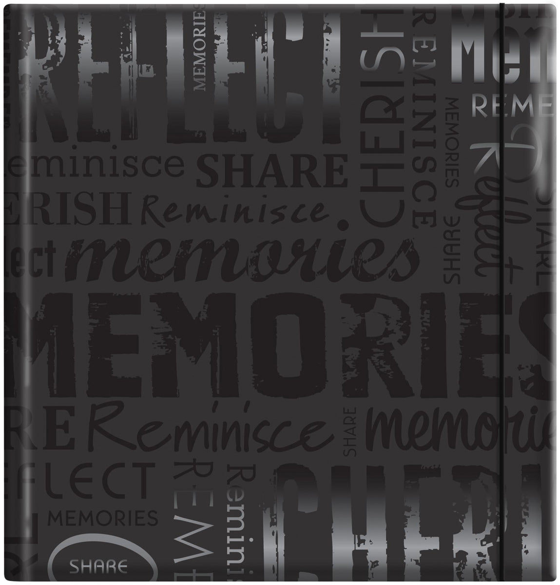 MBI Embossed Gloss Expressions Photo Album 8.75"X9.5" - Memories - Black