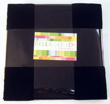 Moda Fabrics Bella Solids 10in Squares - Black