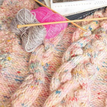 Chunky Cable and Bobbles Blanket