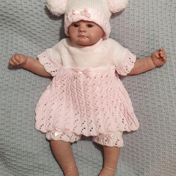 Zara baby dress, shorts and hat knitting pattern