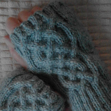 Cabled headband, boot toppers and mittens