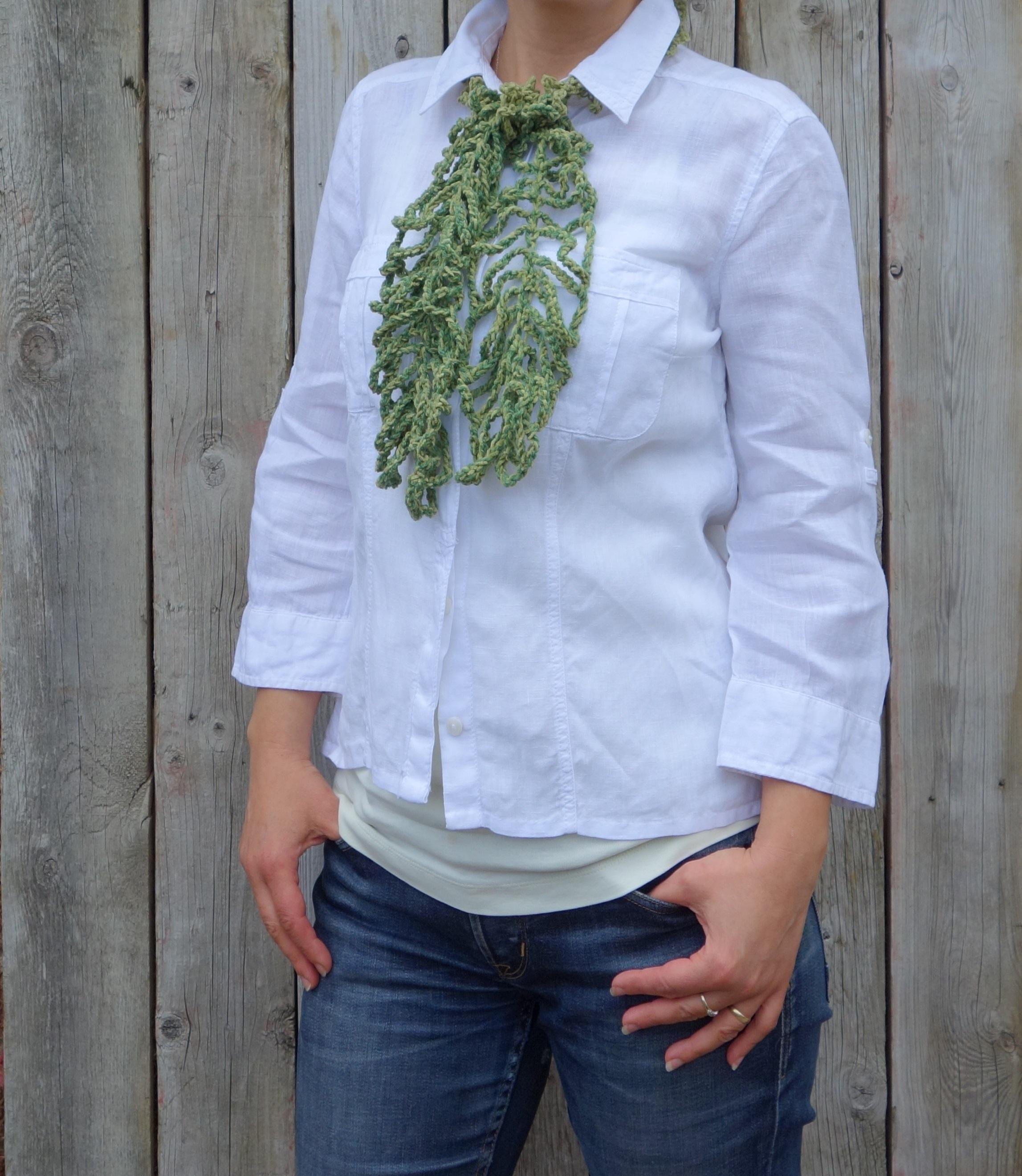 Tropical Leaves Skinny Scarf