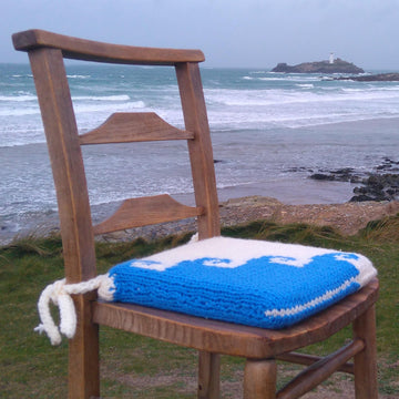 Cornish chair cushion, tea cosy, mug hug and coasters