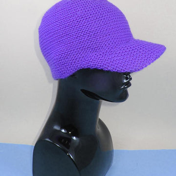 Unisex Curve Peak Garter Stitch Cap
