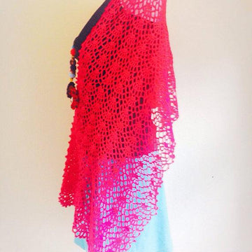 Red Claire Wrap Crochet Pattern