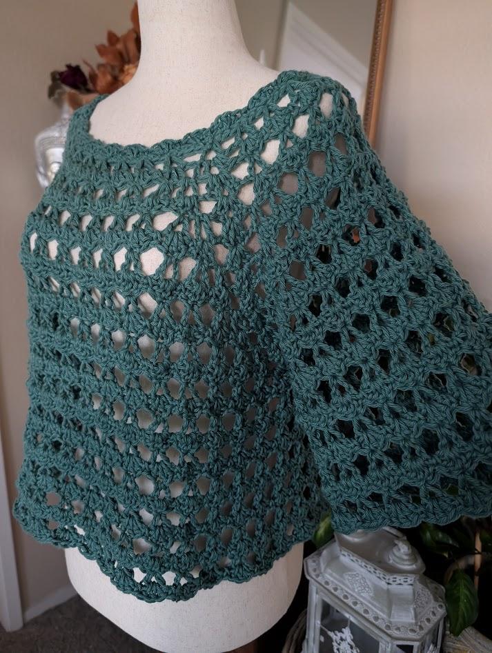 Sea Glass Raglan Crochet Top