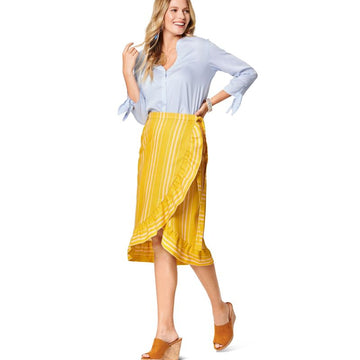 Burda Style Misses' Wrap Skirt with Waistband and Tie Bands B6200 - Paper Pattern, Size 8-18
