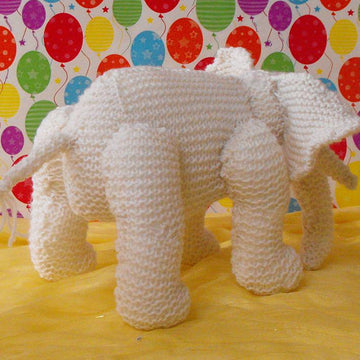 NURSERY WHITE ELEPHANT TOY KNITTING PATTERN - MADMONKEYKNITS