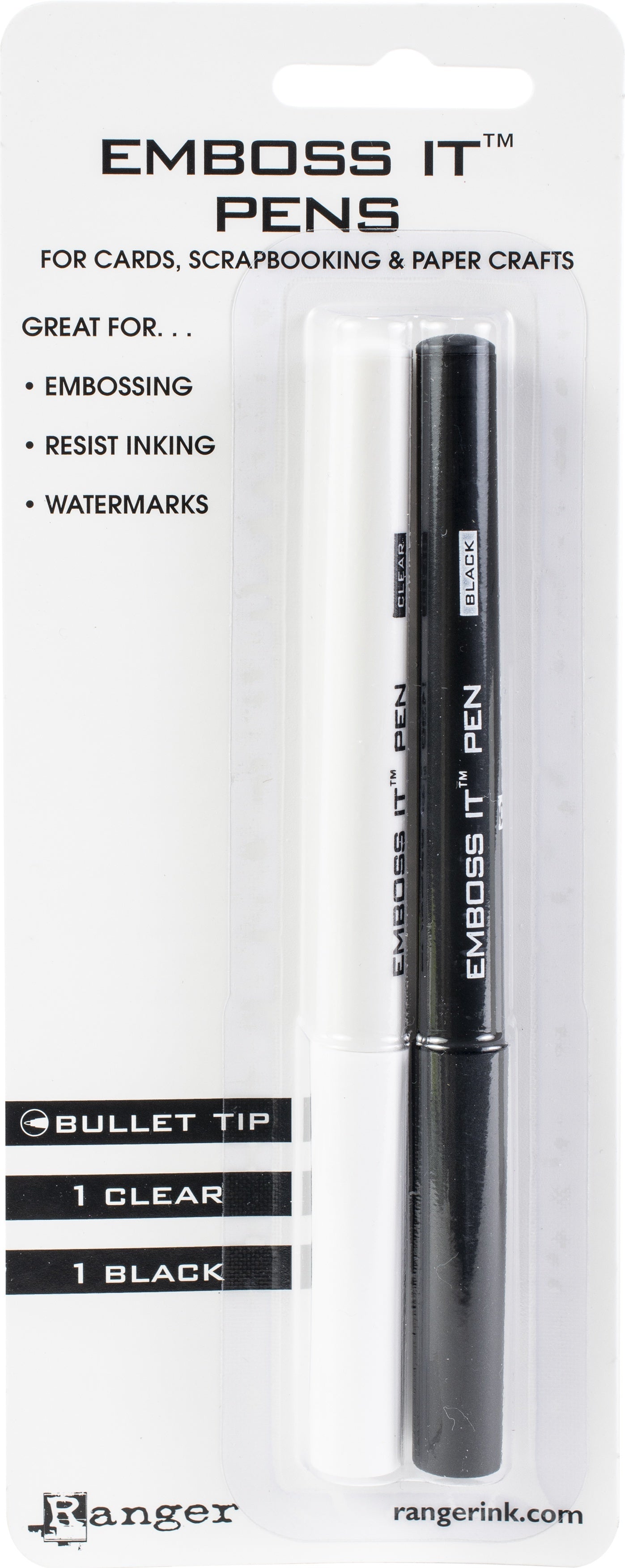 Ranger Emboss It Pens 2/Pkg - Black & Clear