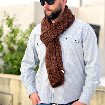 Chestnut unisex chunky knit scarf