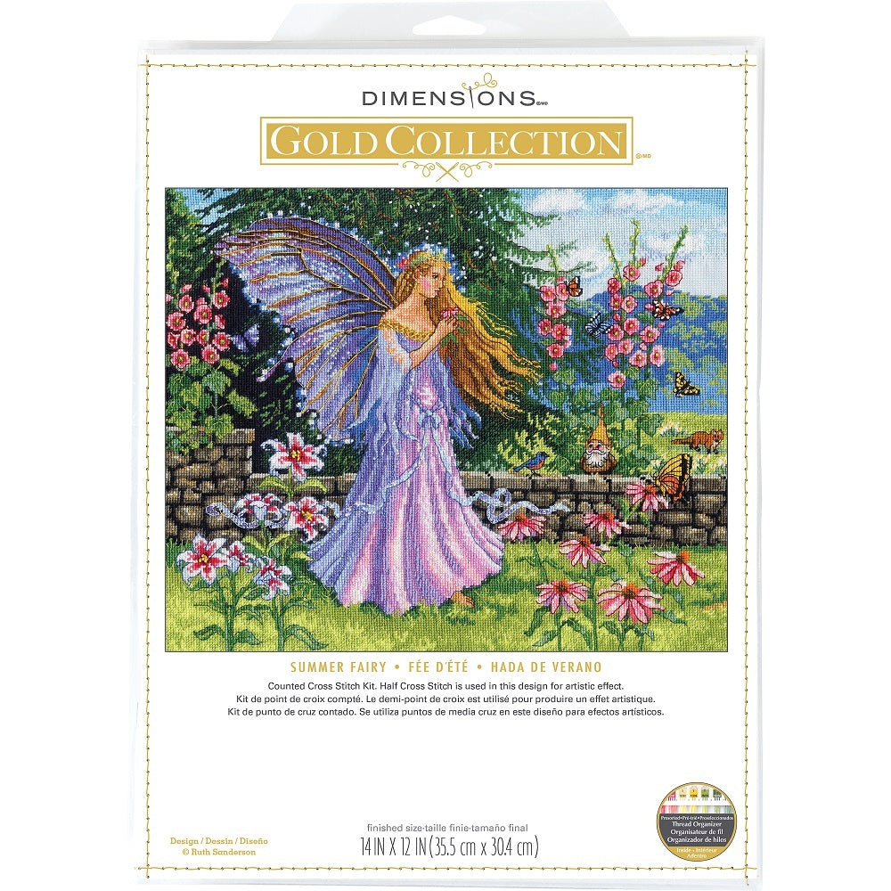 Dimensions Counted Cross Stitch Kit: The Gold Collection: Summer Fairy - 46 x 41 cm