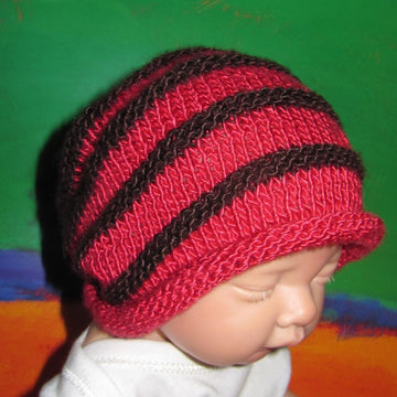 Baby Simple Roll Brim Stripe Slouch