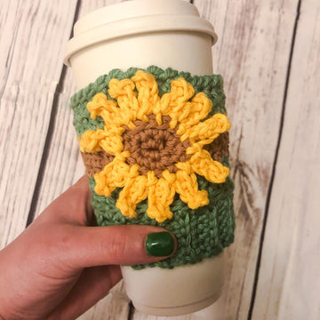 Sunflower Coffee Beanie Cozy