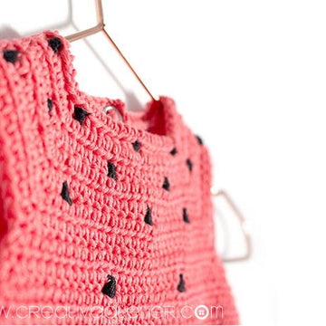 3-6 months - Crochet Watermelon Romper