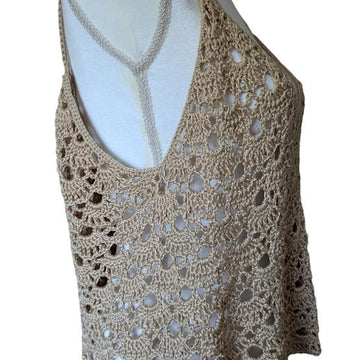 Irish Cream Crochet Lace Cami