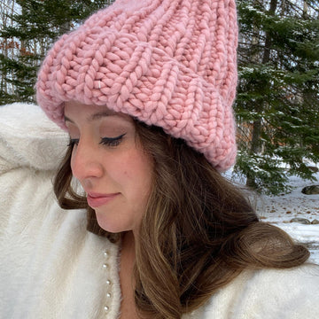 Cotton Candy Ribbed Beanie Hat
