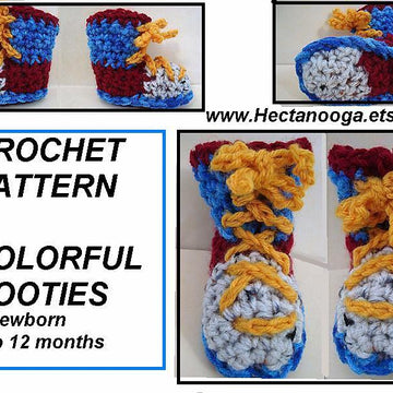 619 COLORFUL BOOTIES, Newborn to 1 year