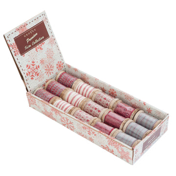 Groves Groves & Banks Christmas Ribbon Spool Red Chevrons 3 Metres