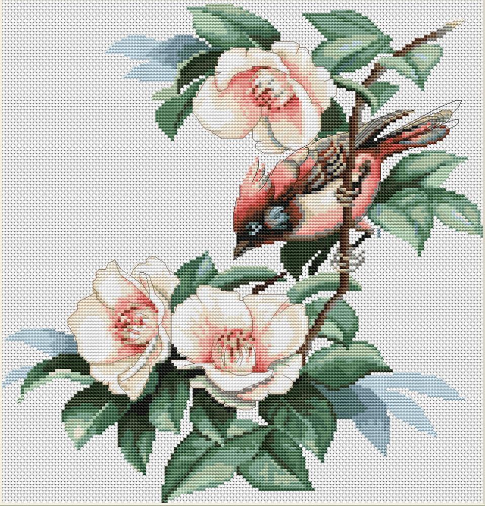 Luca-S Bird on Branch Cross Stitch Kit