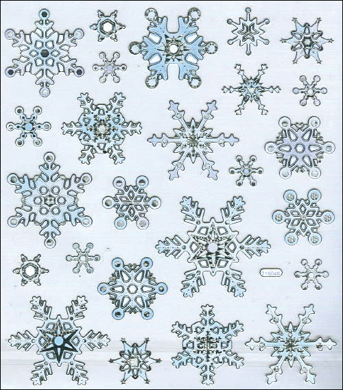 Tattoo King Sticker King Stickers - Silver & White Snowflakes