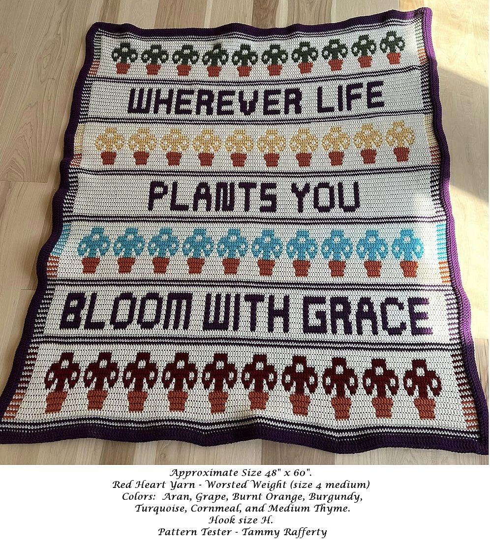 Bloom With Grace Lapghan Overlay Mosaic Crochet Chart Pattern