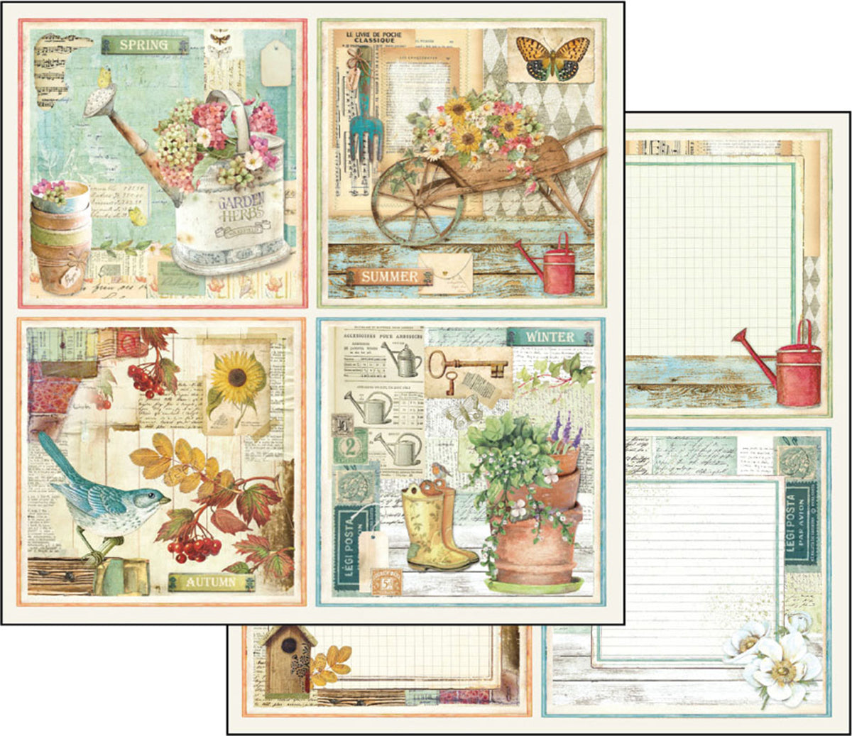 Stamperia Intl Stamperia Double-Sided Cardstock 12"X12" 10/Pkg - Garden Cards