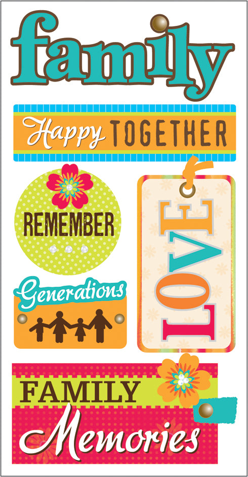 Trends International SandyLion Essentials Dimensional Stickers - Family Memories