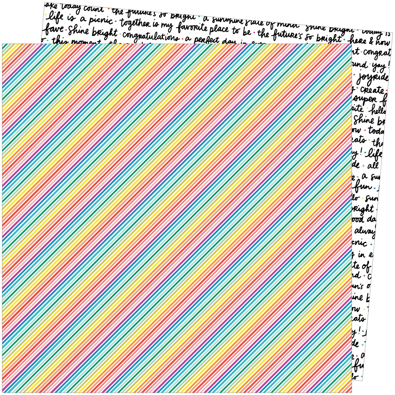 American Crafts Amy Tan Picnic In The Park Double-Sided Cardstock 12"X12" 25/Pkg - Bright Lines
