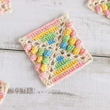 Rainbow gumdrop granny square